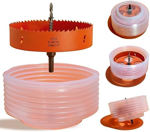 6.25 Hole Saw for Recessed Lights Can Lights, 6-1/4 Inch Hole Cutter with Dust Bowl Catcher for Led Recessed Lighting 6 Inch and Wood Metal Drywall, Bi-Metal Construction