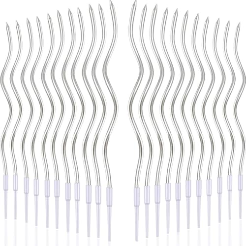 KMFYMPT 24 Stück Silber Geburtstagskerzen, Spiral Kerzen Geburtstag,...