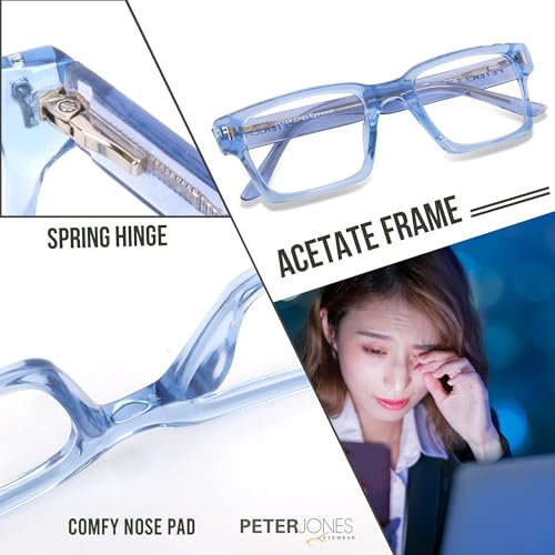 Image of Peter Jones Acetate Unisex Large Broad Style Premium Spectacle Frame with Spring Hinges (U001)