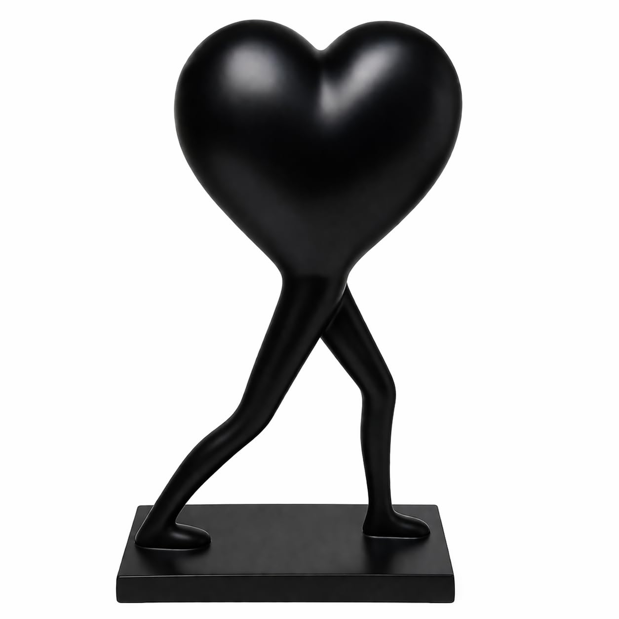 Sculpture de cœur abstraite noire à offrir comme symbole d'amour pour une crémaillère