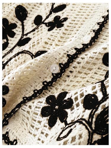 GORGLITTER Women's Plus Size Crochet Western Cowgirl Rodeo Outfit Floral Sleeveless Boho Lightweight Cardigan Vest Tops 20254