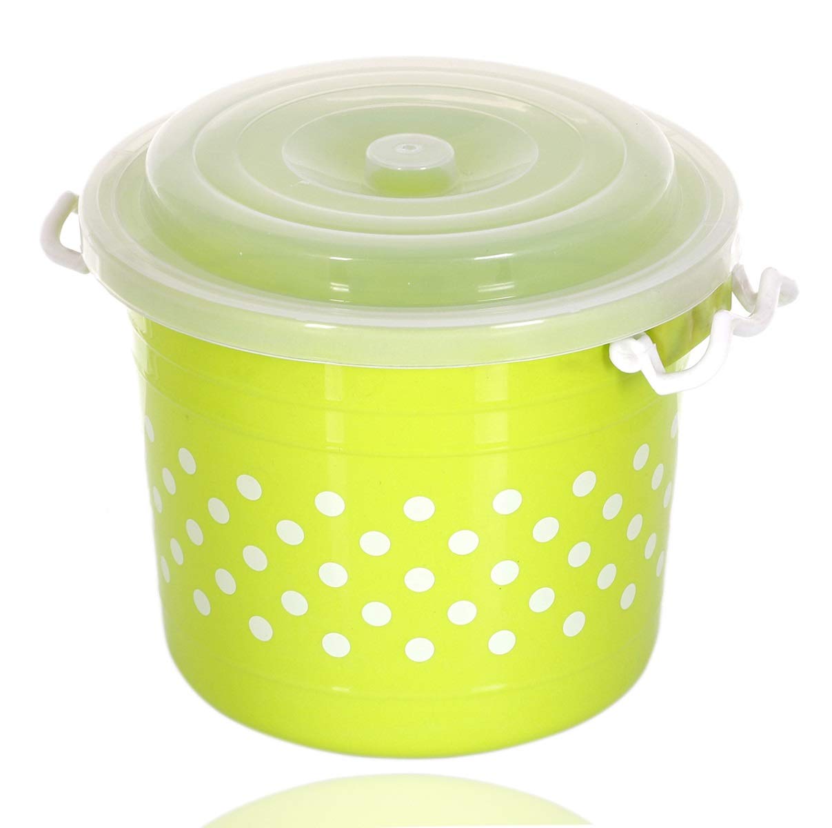 Kuber Industries Exclusive Dots Design Virgin Plastic Multipurpose Kitchen Storage Container with Side Lock-Handle,6 Ltrs (Green) - CTGTC34771