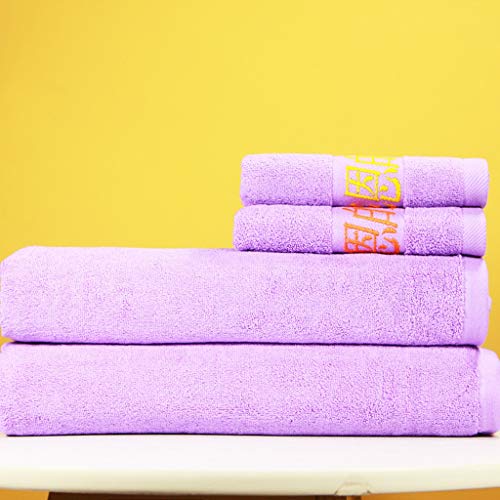 YXN Ultra Soft 4 Stück Handtuch Set Lila Luxurious Cotton Waschlappen Gewicht und Absorbent 2 Stück Große Badetuch… – Bild 4