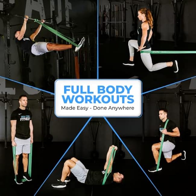 Pull Up Assistance Resistance Bands - Long Loop Power Bands for Men and Women - Strength Power Flexibility Training at Home & Gym - Ebooks & Workout Chart Included by Iron Core Fitness
