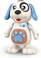 Cachorro Dançarino Interativo com Luzes LED e Sons, Robô Musical para Desenvolvimento Motor e Sensorial, 1 a 3 Anos (Azul)