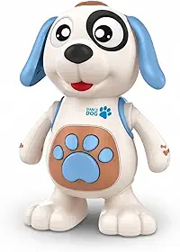 Cachorro Dançarino Interativo com Luzes LED e Sons, Robô Musical para Desenvolvimento Motor e Sensorial, 1 a 3 Anos (Azul)