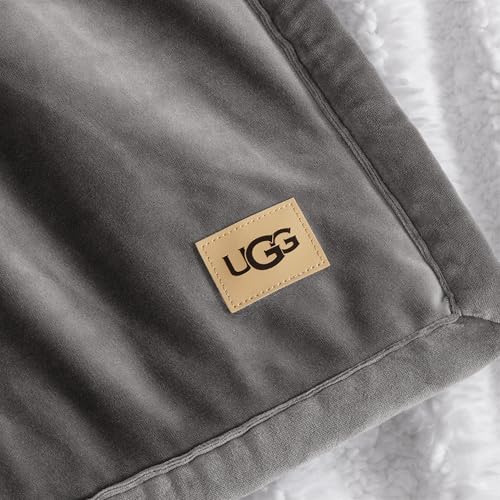 UGG Bliss Fleece Throw Blanket for Couch, 50''x70'', Charcoal Grey | Ultra Soft & Plush,Reversible,Oeko-Tek Compliant,Machine Washable,Medium Weight, Luxury Giftable Blanket, All Season Comfort - image 6