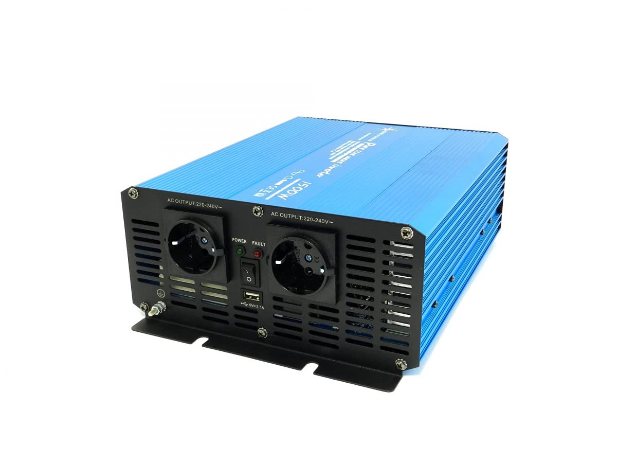 solartronics Komplettset 3x140 Watt Solarmodul 1500 Watt TS1500 reiner Sinus blau Spannungswandler Laderegler Kabel Photovoltaik Inselanlage