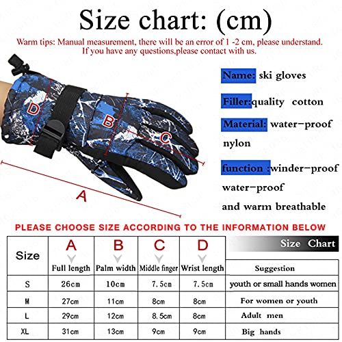 Gants de ski imperméables et gants snowboard thermique mixte