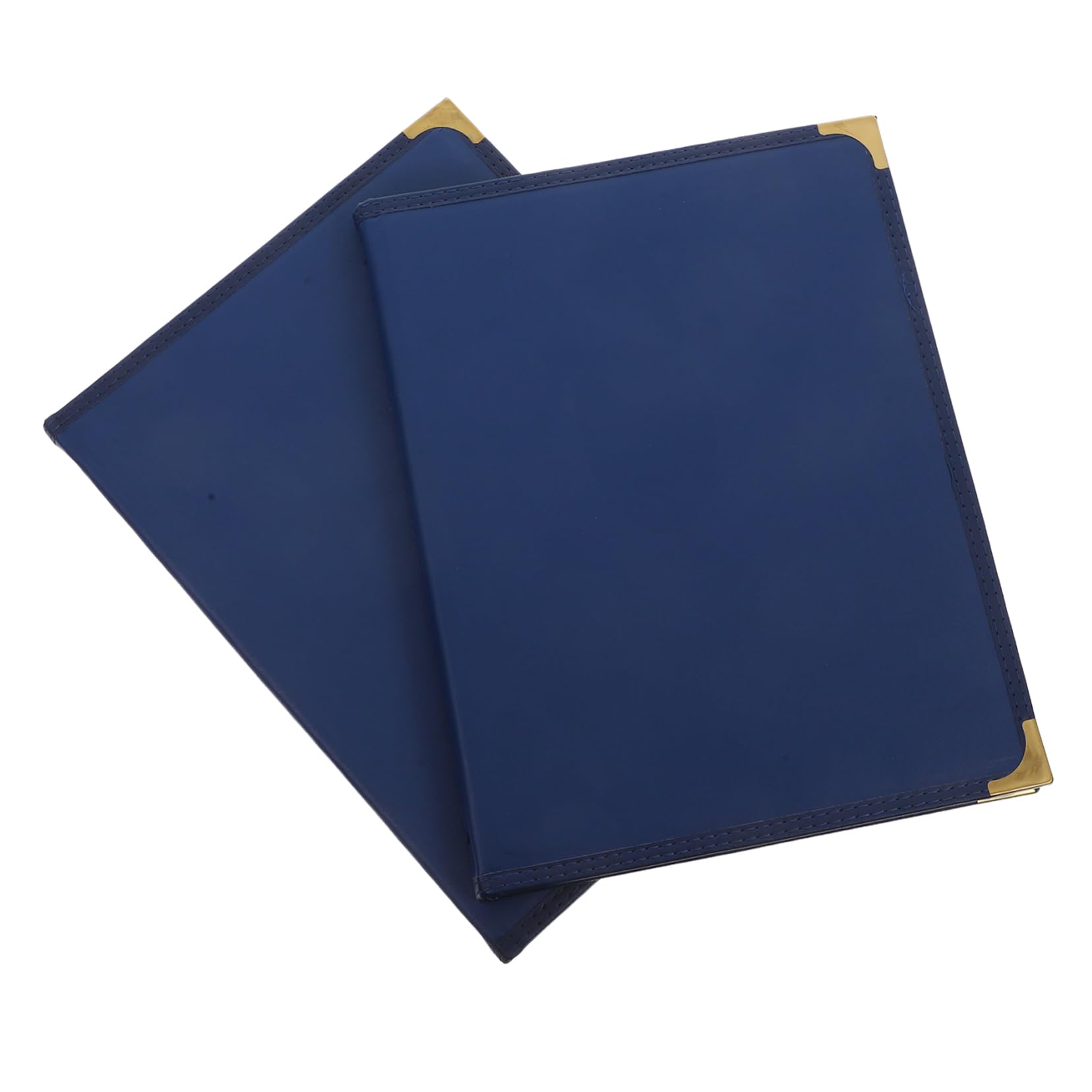 ULTECHNOVO Lot de 2 Porte-menus Transparents en Pu, 4 Pages, Faciles à Nettoyer, pour Restaurants et Bars, Style Classique Bleu