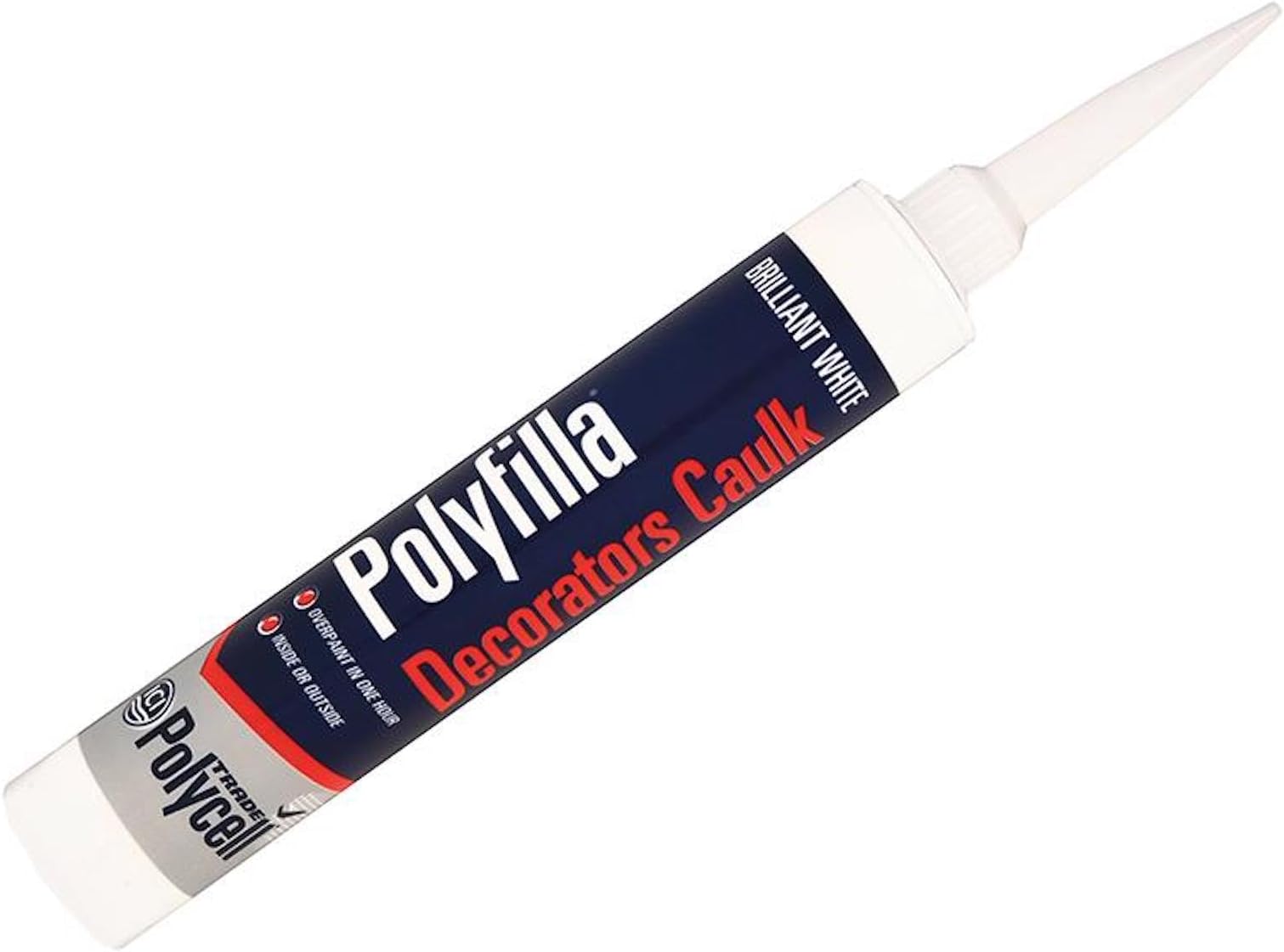 AMK® Polycell Polyfilla Decorators Caulk White 380ml Trade Cartridge Flexible Acrylic Sealant for Skirting Boards Window Frames Door Frames Paintable