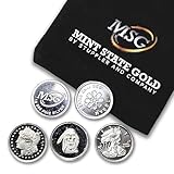 CoinFolio Five (5) One Gram .999 Fine Silver Rounds with Random Designs in a Jewelry Pouch by Mint State Gold