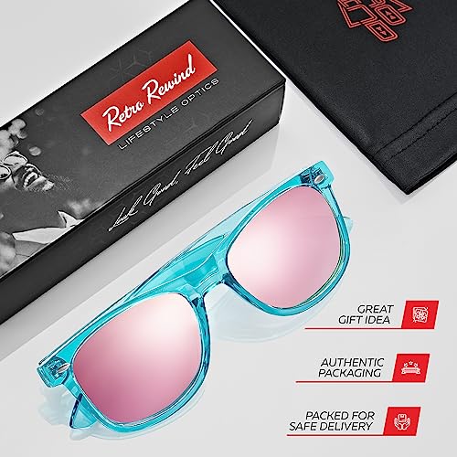 Image of Retro Rewind Polarized Sunglasses for Women Men - UV400 Classic Square Vintage Shades Trendy Unisex Sun Glasses