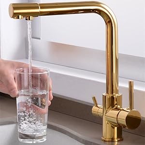 Decake DECAKE 3-Wege-Küchenarmatur Gold