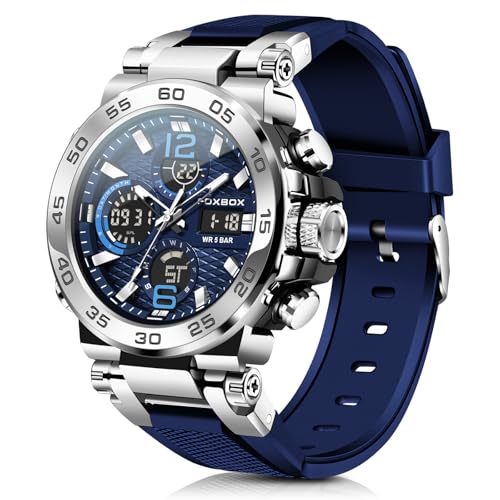 Image of LIGE Quartz Watch for Men Waterproof Big Dial Analog Digital Sport Multifunction LED Backlight Fashion Wristwatches Stopwatch Calendar Men