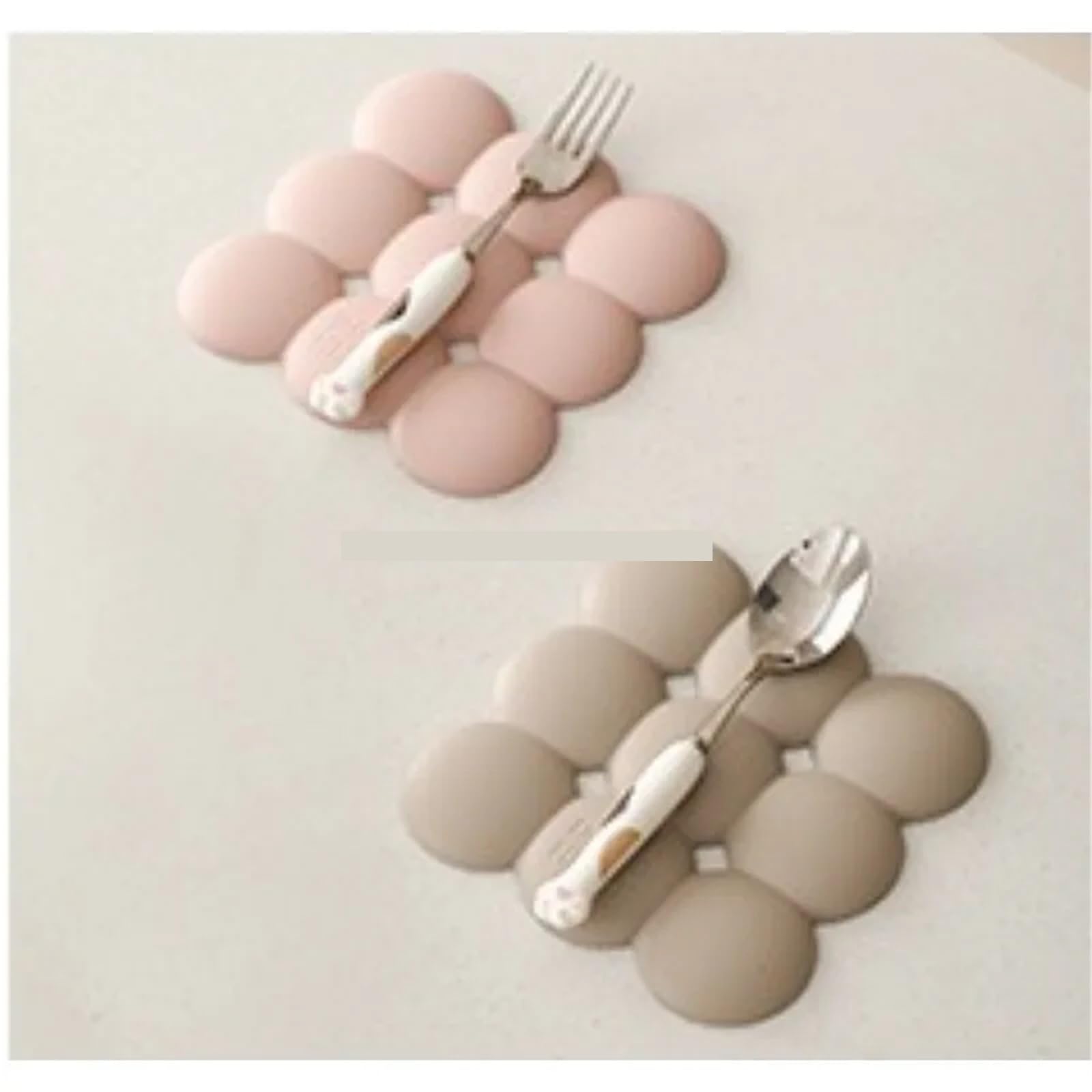 Almohadilla de Aislamiento térmico Silicona Gruesa, Mantel Individual, Posavasos Antideslizante Resistente a Las Quemaduras para Sartenes Calientes(Round Pink)