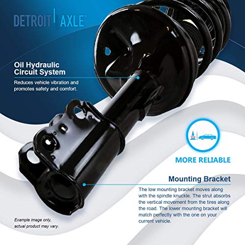Image of Detroit Axle - FWD 6pc Front Struts Kit for Toyota Sienna 04-10, Sway Bar Links Outer Tie Rods Strut w /Coil Spring 2004 2005 2006 2007 2008 2009 2010 Replacement Ready Suspension Struts Shocks