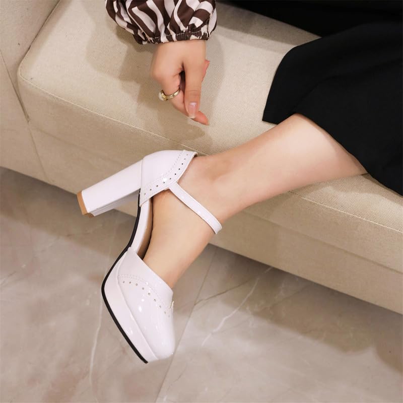 Image of FOREADA Lolita Bow Platform High Heel Women Rockabilly Mary Jane Dress Pump | Boasts soft kawaii retro vintage lolita tea party aesthetic, with block heel ,bow, round toe versatile style for dress wear