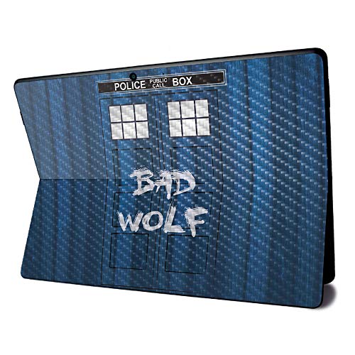 Image of MightySkins Carbon Fiber Skin for Microsoft Surface Pro X - Time Lord Box | Textured Carbon Fiber Finish | Easy to Apply, Remove, and Change Styles | Made in The USA (CF-MISURPRX-Time Lord Box)