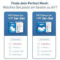 Fritz!Mesh Set 1600 2er-Set (2X Fritz!Repeater, ideal für Internetrouter oder Glasfasermodem (ONT), WLAN-Abdeckung für 3-5 Räume, Wi-Fi 6 mit bis zu 3.000 MBit/s, deutschsprachige Version) – Ansicht 8