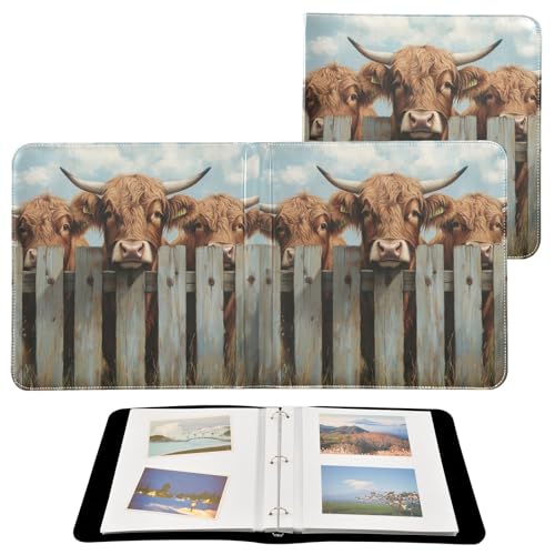 Álbum de fotos con adhesivo para scrapbooking DIY, cubierta de cuero PU, 3 anillos, 40 páginas, 8x10 pulgadas para recuerdos miniatura 2