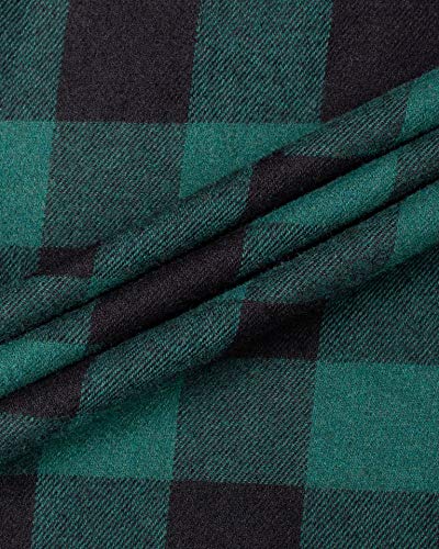 Image of Mens Flannel Pajama Pants Plaid Heavyweight Cotton PJs Bottoms Sleepwear | Soft Cozy with Pockets, Elastic Waistband Drawstring, Adjustable Length, Casual Checkered Lounge Pant, for Home Holiday Daily