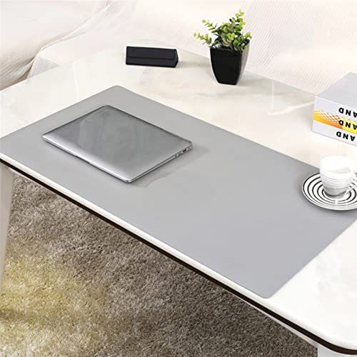 Lifup Alfombrilla de Escritorio Cuero PU Impermeable, Alfombrilla de Ratón Antideslizante para Oficina y Hogar De un solo lado Gris 95x55cm Cover