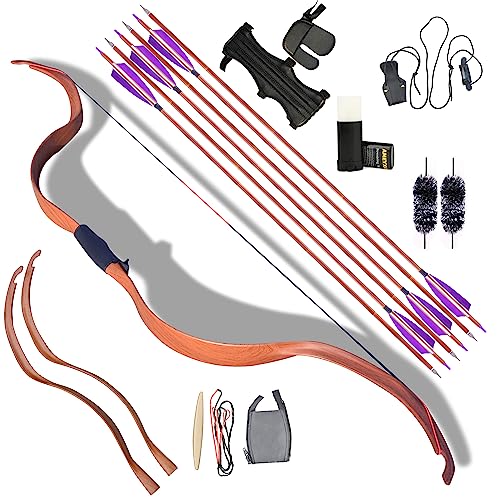 ZSHJGJR Traditional Recurve Bow and Arrow Set Longbow