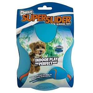 Chuckit! Indoor Super Slider Dog Self Fetch Squeaker Toy -Glides Harmlessly On Most Indoor Surfaces