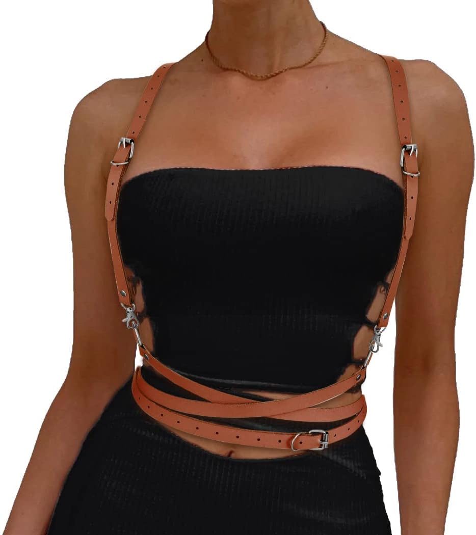 BODIY Plus Size Harness Belt Leather Waist Harness for Women