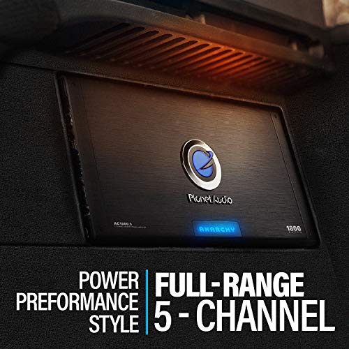 Planet Audio Ac1800.5 5 Channel Car Amplifier - 1800 Watts, Full Range, Class A/B, 2-4 Ohm Stable, Mosfet Power Supply, Bridgeable #TOP3