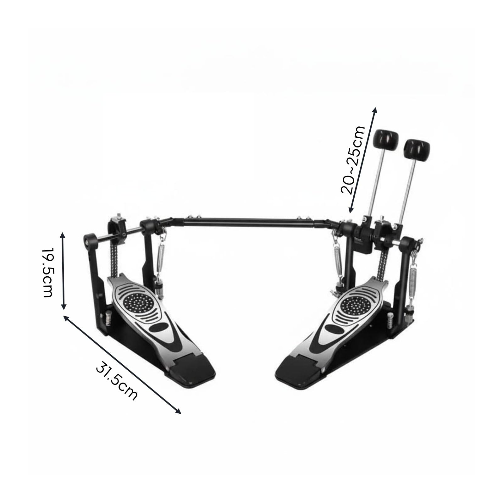 Drum Pedal Pedale Batteria Pedale Grancassa Doppia Catena Pedale Doppio in Lega con Controllo Precisione Regolazioni Molla E Battente Piastra