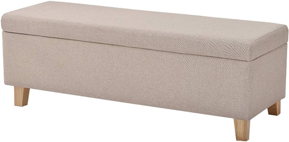 Pouf repose-pieds en bois massif et revêtement textile haut de gamme 120cm