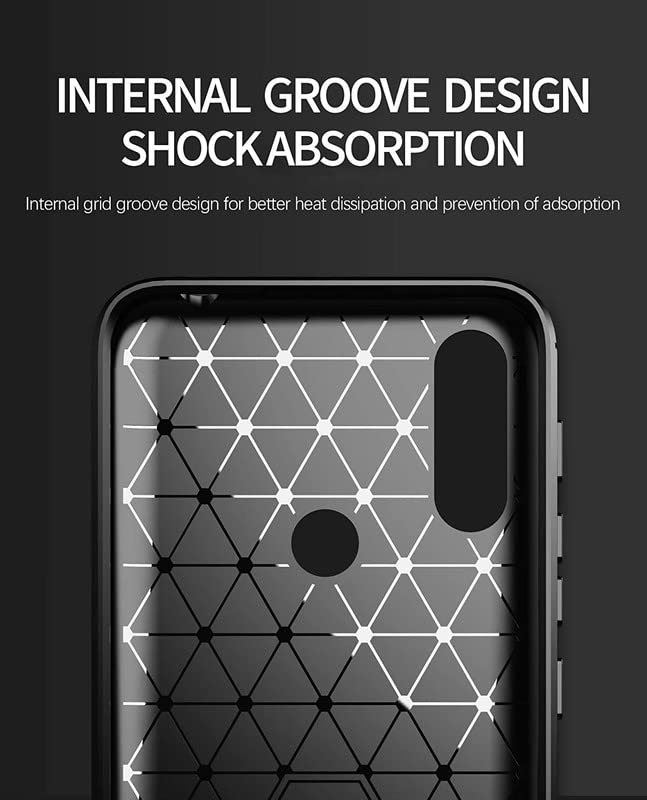 Image of NPRC Hybrid Ultra Slim Protective Case TPU Non-Slip Carbon Fiber Texture Shockproof Case Cover for Moto E7 Power - Black