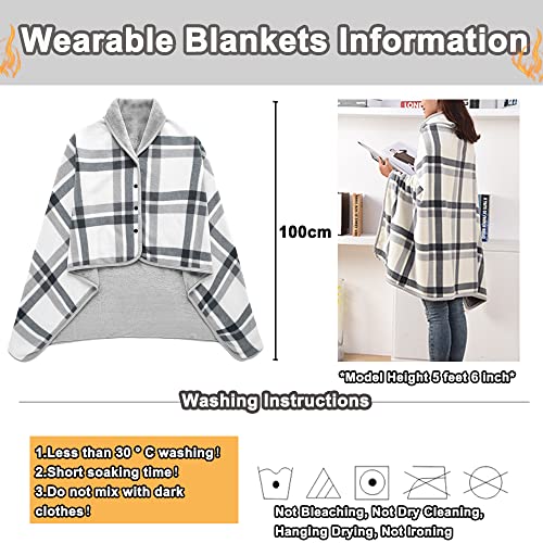 JANTEELGO Damen Poncho Winter Warm Umhang Strick Cape Cardigan Für Frauen, Wrap Open Front Cape, Winter Warm Decke, Dicke Fleece Decke