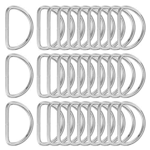 PATIKIL Anneau D métal 1-1/4" argent (30 pièces)