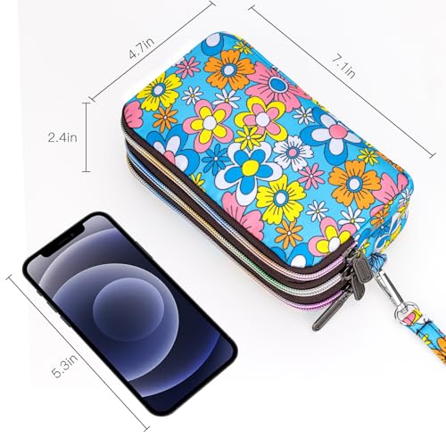 Image of BIAOTIE Large Capacity Wristlet Wallet - Women Printed Nylon Waterproof Handbag Clutch Purse