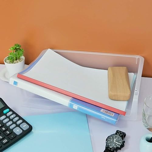 Miniatura 6 de Kiddream Bandejas plásticas transparentes de la carta del documento de 6 niveles, bandeja apilable del fichero del papel