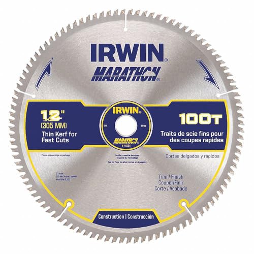 IRWIN Tools MARATHON Carbide Table/Miter Circular Blade, 12-Inch, 100T (14084)
