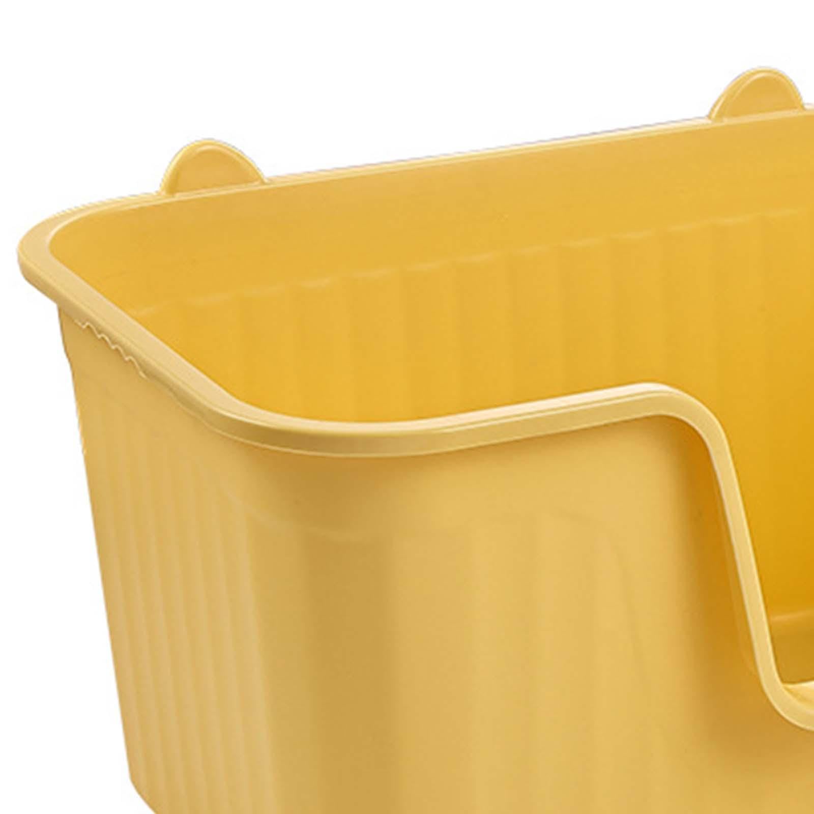 Colcolo Offene Haustiertoilette, Katzentoilette, spritzwassergeschützt, langlebig, leicht zu reinigen, für Katzen, Kätzchen, Töpfchen, Toilette, hohe Seiten, Gelb L