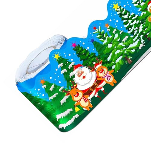 59フィート クリスマスボーダー トリム ウォール デカール ステッカー 学校掲示用黒板装飾 掲示板ボーダー ダイカット紙