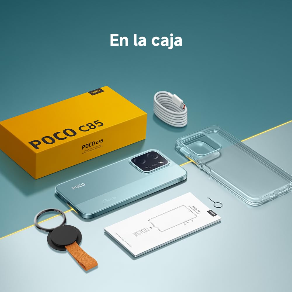 XIAOMI POCO C85 Smartphone de 6+128GB Negro Batería de 6000 mAh | Cámara Dual de 50MP con AI, Pantalla inmersiva de 6,9”, Potente procesador Octa-Core, Carga rápida de 33W