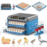 Incubateurs Automatique, Incubateur Et Couveuse De 24 à 192 œUfs,Retournement Automatique Des œUfs + Ajout Automatique D'Eau + ContrôLe De La TempéRature/Humidité, Double Alimentation,128egg