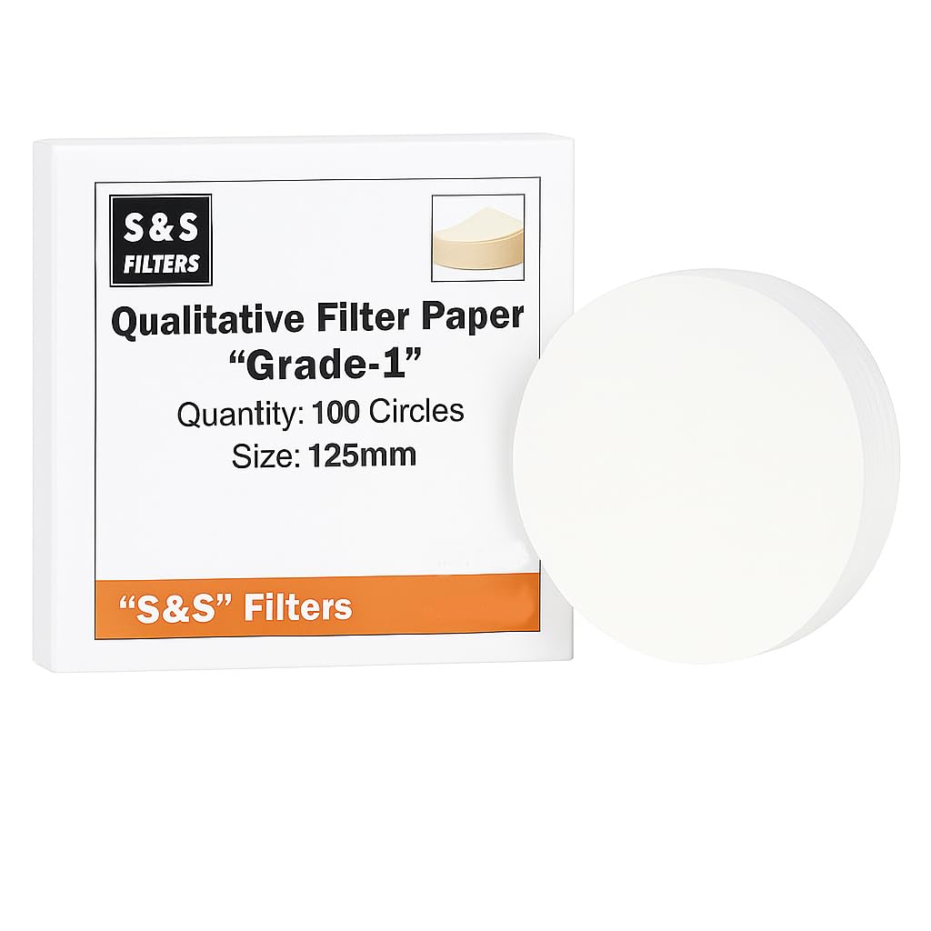 SUTEK Instruments Qualitative Filter Paper Grade 1 | 125mm Filter Circles (Pack of 100) | High-Purity Laboratory Filtration Paper for Chemistry, Microbiology, Testing & Research Labs-image-21