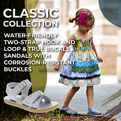 Image of FOOTMATES Ariel and Eco-Ariel Waterproof Sandals for Girls and Boys with Slip-Resistant, Non-Marking Outsoles and Strap Closure, Silver - 9 Toddler (1-4 Years)