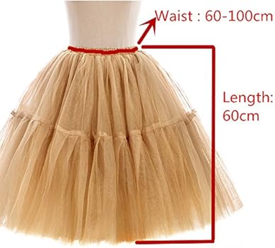 Babyonline Damen Tüllrock 5 Lage Prinzessin Kleider Knielang Petticoat