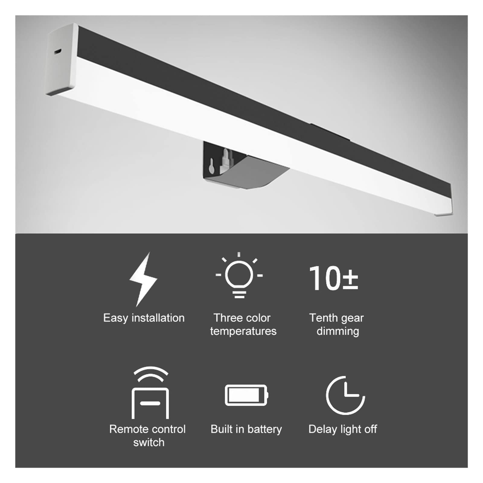 Luz Led Para Cuadros, 1 pieza de luz de imagen Led con Control remoto, pantalla de galería ajustable de 10 niveles, retrato artístico, pintura, lámpara de pared, recargable por Usb Para IluminacióN Co