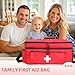 ALSLEA First Aid Bag Empty Large Medical Bag with Shoulder Strap 16”x 9½” x 7” Medicine Organizer Box Travel First Aid kit Emergency Supplies Storage Bag for Car, Home, Office, Outdoor (Red)