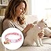 Xyembu 2 Pack Cotton Breakaway Cat Collar with Bell Pink and Gray Heart Shaped Cute Kitten Cat Collar Personalized Pink Strawberries and White Heart Shaped Pendant for Boy & Girl Cats