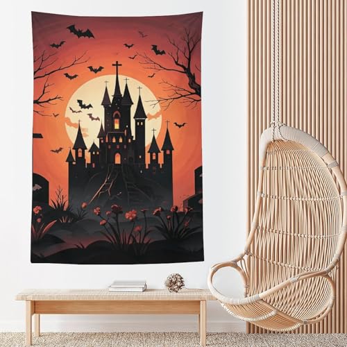 Tapisserie murale décoration Halloween vintage couverture suspendre 152x228